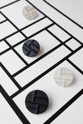 Mondrian Black – kolczyki z porcelany Parian