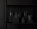 Sunset Graphite Black - pojemnik z czarnej porcelany