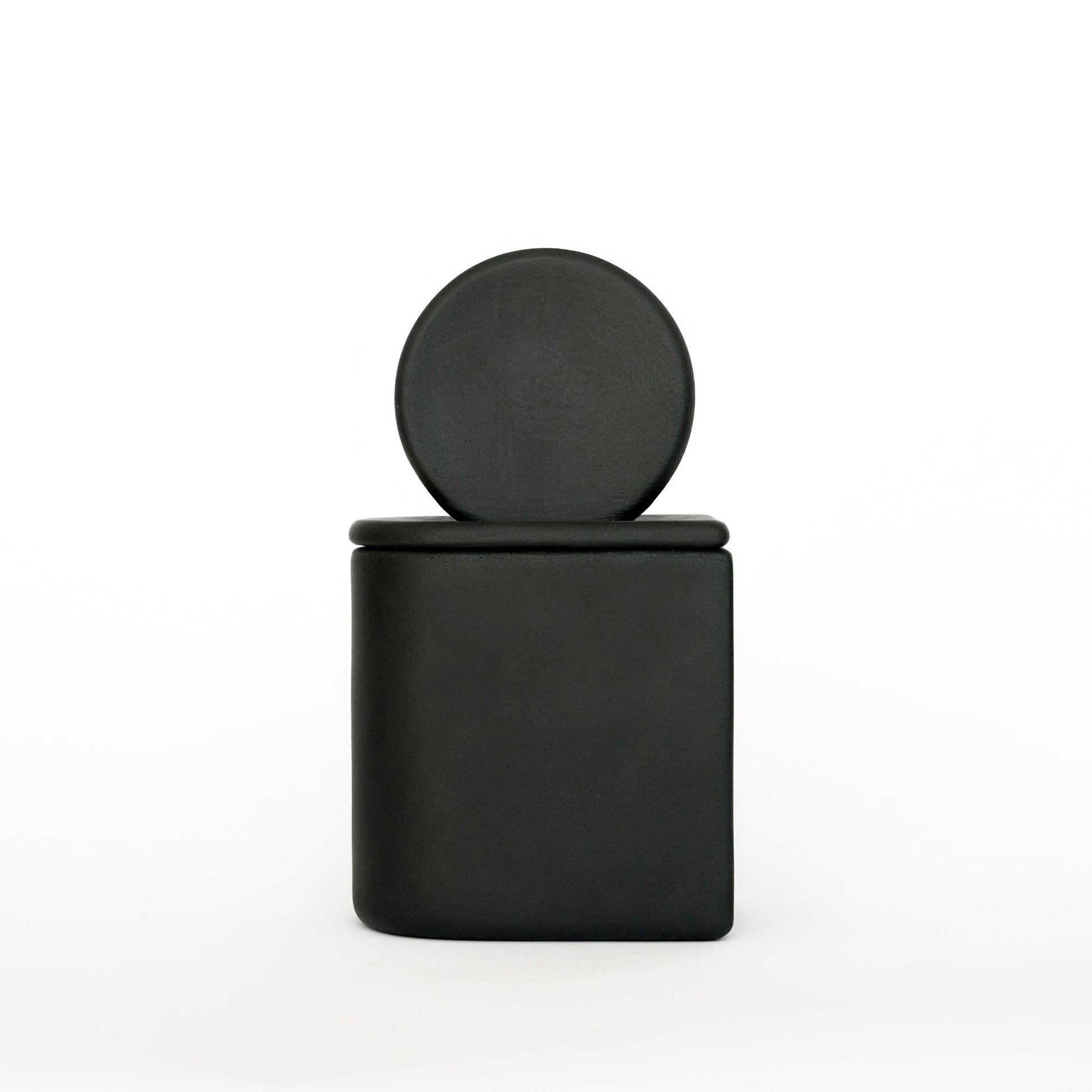 Sunset Graphite Black - pojemnik z czarnej porcelany